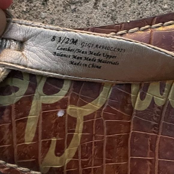 Sam Edelman Women's Gigi Thong Flat Sandals T-Strap Leather Gold Brown Size 8.5M - Picture 5 of 7